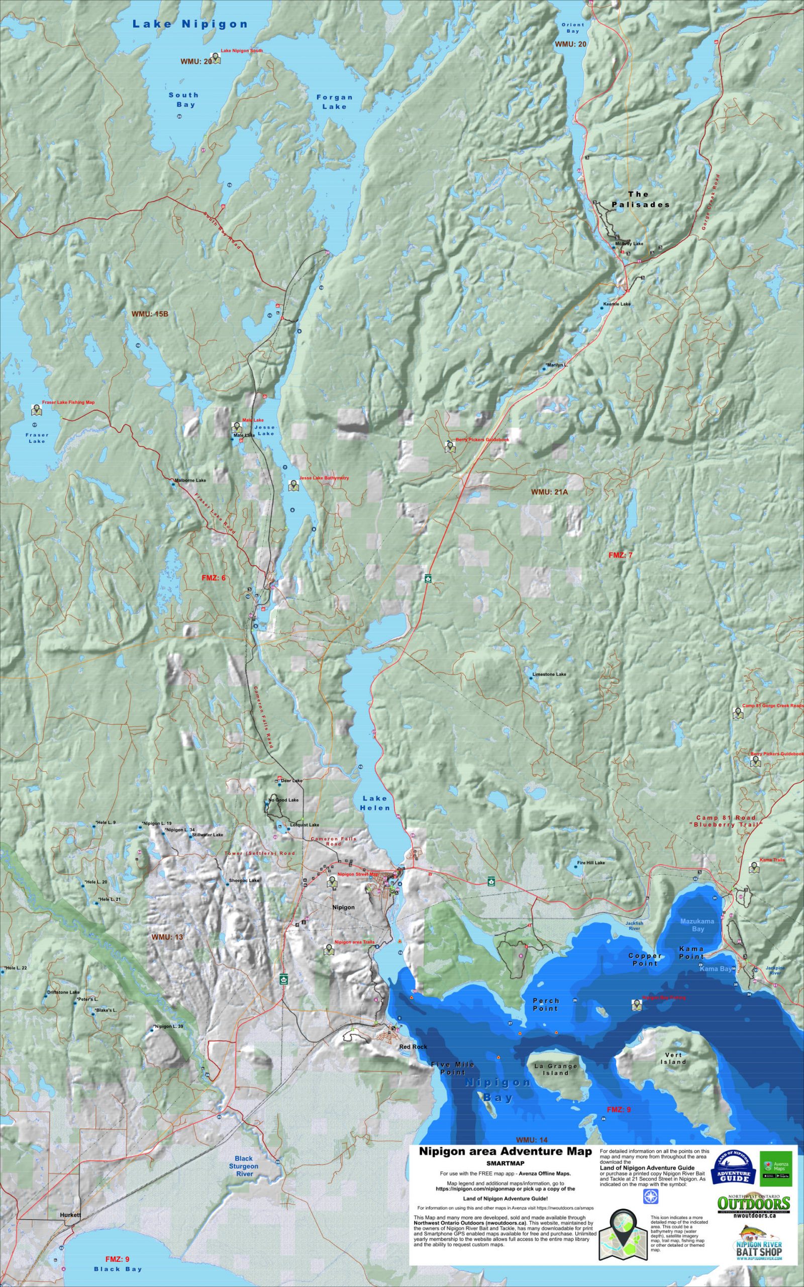 nipigonmap Land of Nipigon Adventure Guide