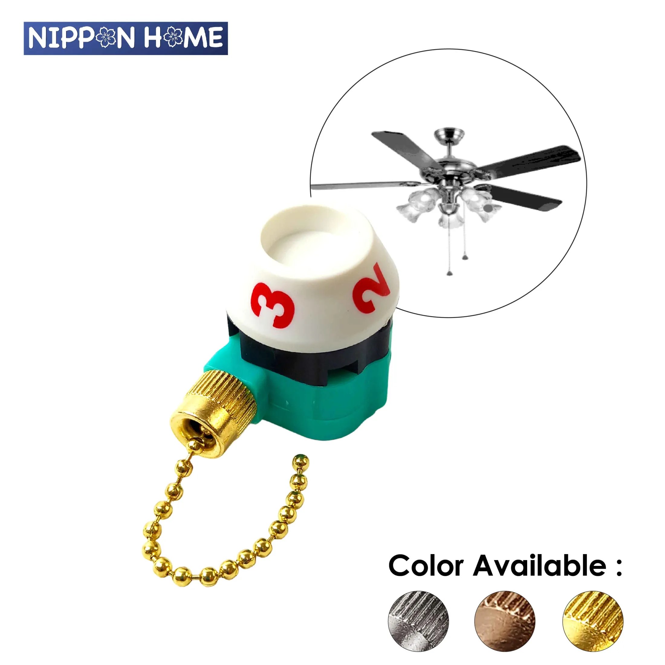 [Household] ATech 3 Speed Ceiling Fan Pull Switch + OFF Function