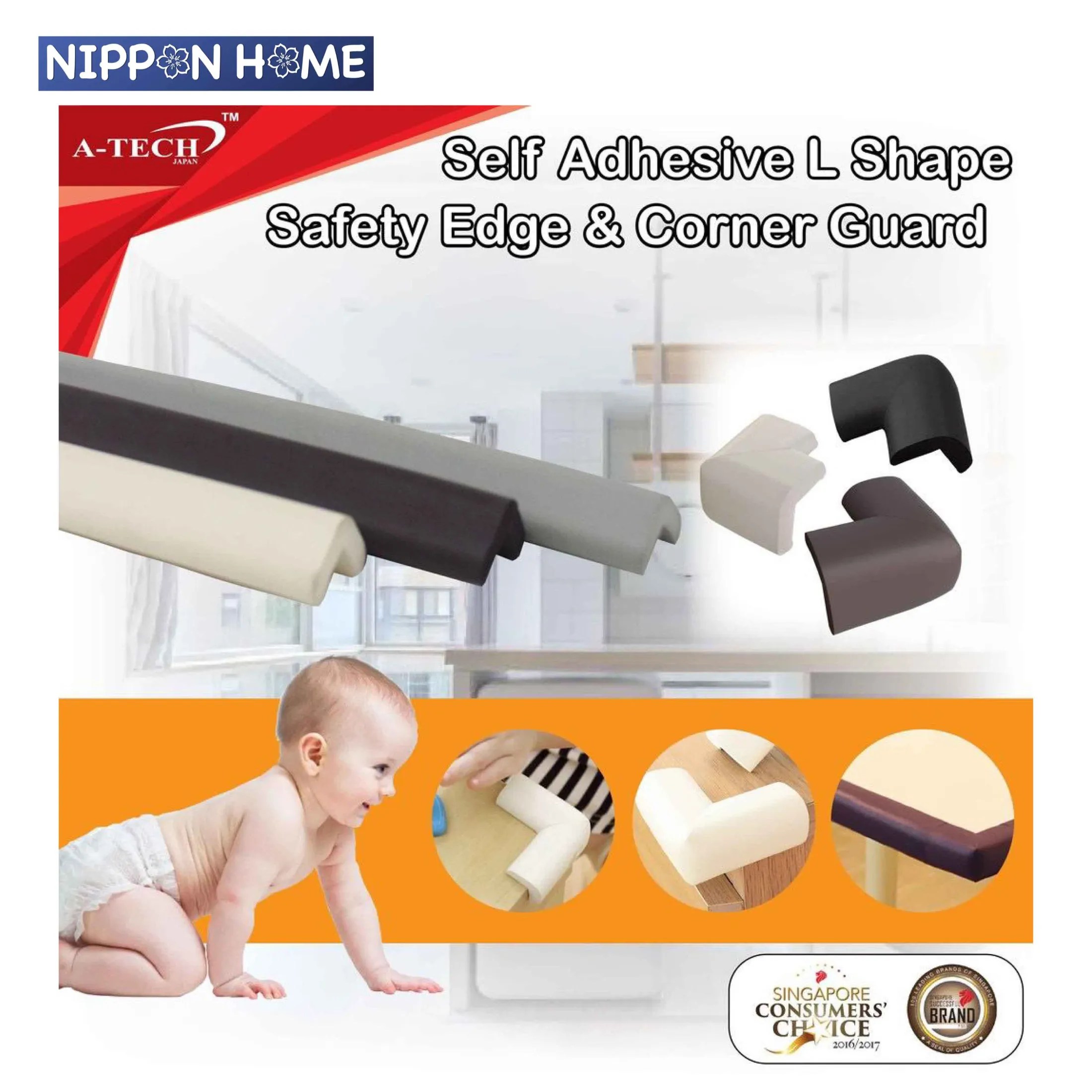 [Household]ATech Edge & Corner Guards, Self Adhesive L Shape Safety