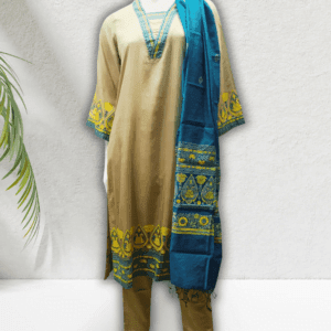 Olive Colore Kamiz, SLK-2289 Item: Salwar Kamiz Code: SLK-2289 Material: Scren Print, Linen, Half Silk, Price: 2750