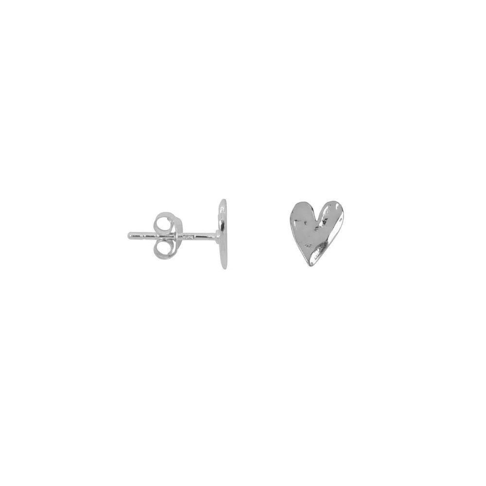hammered heart stud earrings Nique