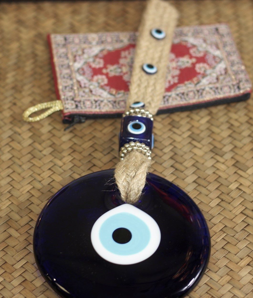 Turkish Evil Eye Wall Hanging With Rope Large 3 Nirvana