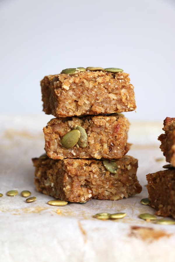 Pumpkin and Oat Breakfast Bars (glutenfree & vegan) Nirvana Cakery