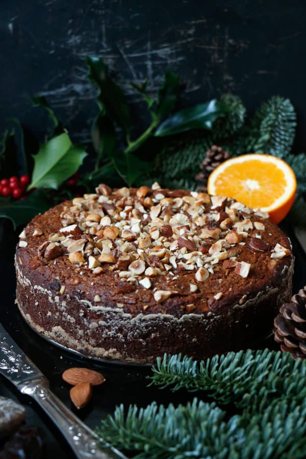 Fruit and Nut Cake with Orange Cardamom Cashew Cream (glutenfree