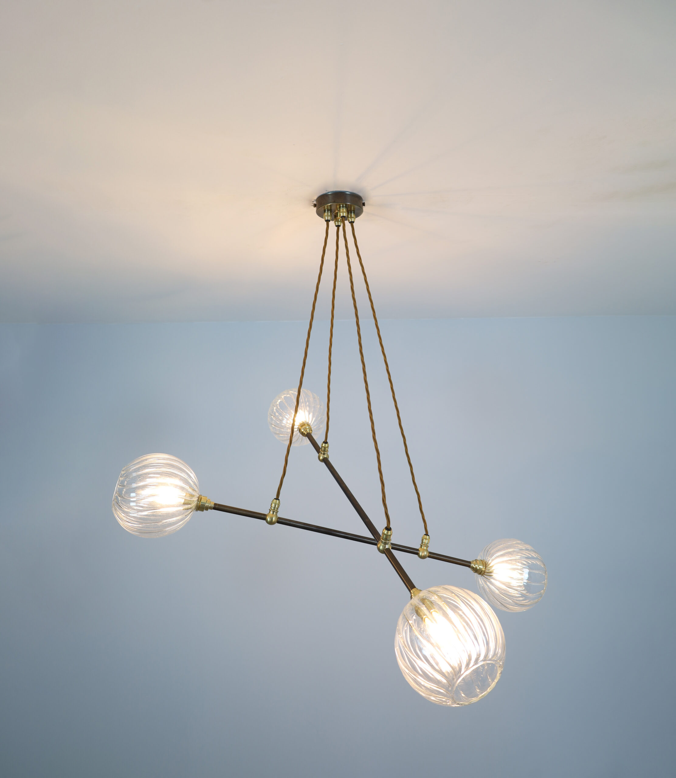 Trapeze Angled 4 Light with Dawn Glass Nirvana Lighting