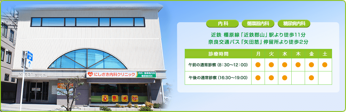 奈良県大和郡山市の循環器内科・糖尿病内科・内科 にしざき内科クリニック