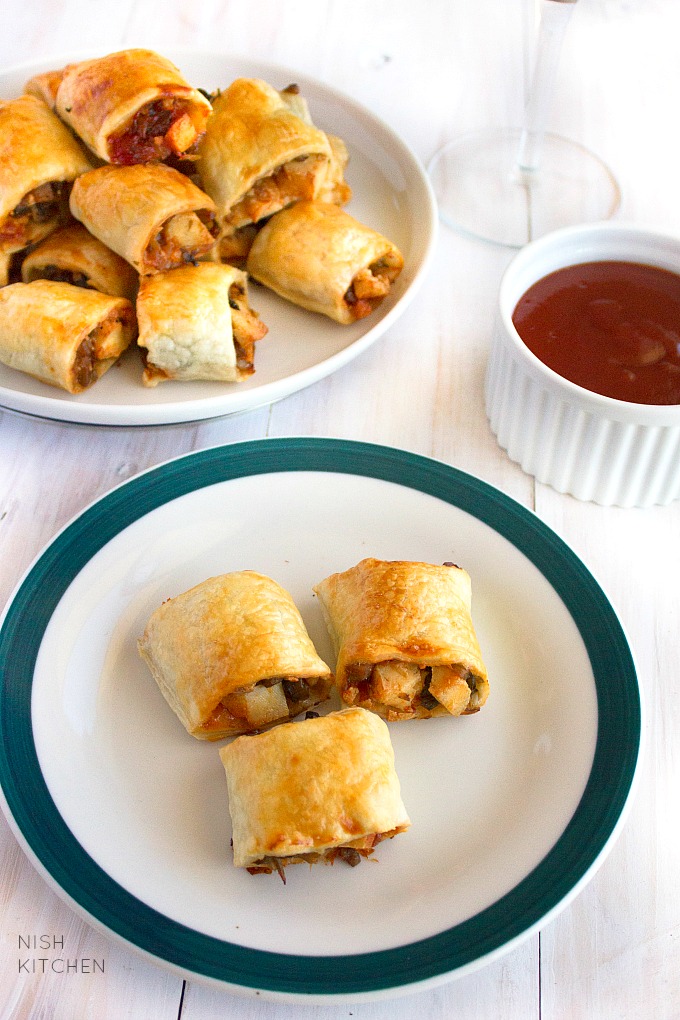 Vegetarian Sausage Rolls (Video) NISH KITCHEN
