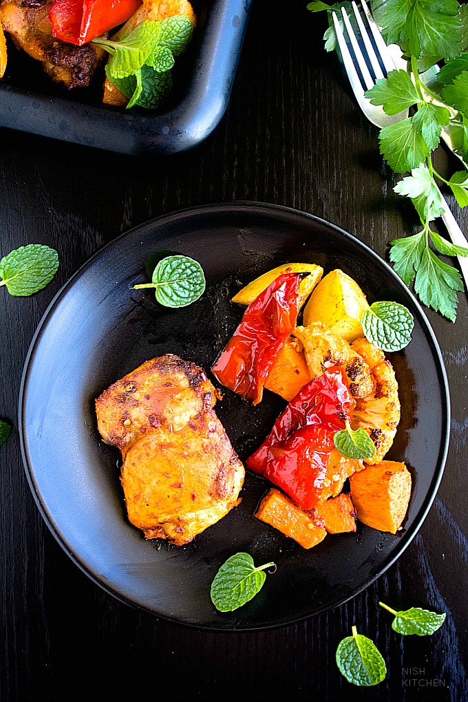 Indian Spiced Chicken Tray Bake Video NISH KITCHEN