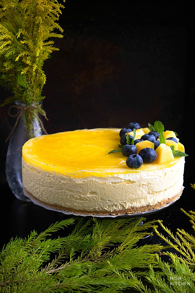 No Bake Mango Cheesecake Video NISH KITCHEN