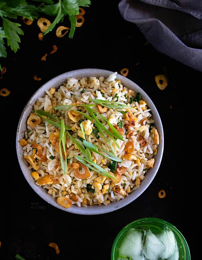 Japanese Garlic Fried Rice Video NISH KITCHEN