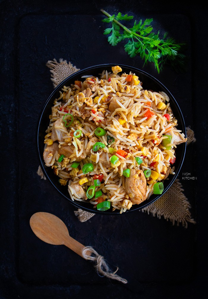 Teriyaki Fried Rice Video NISH KITCHEN