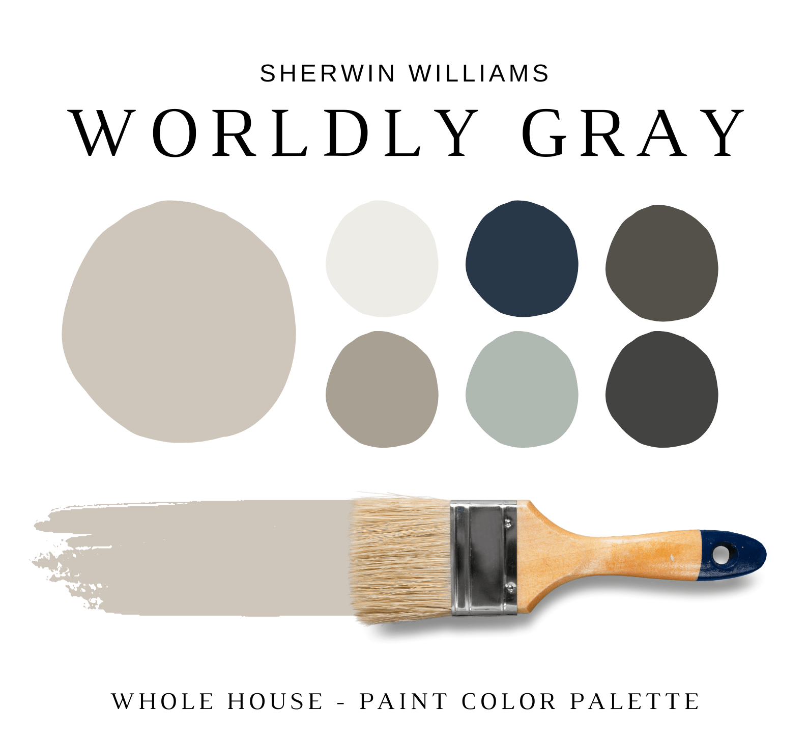 Sherwin Williams WORLDLY GRAY Color Palette NISH