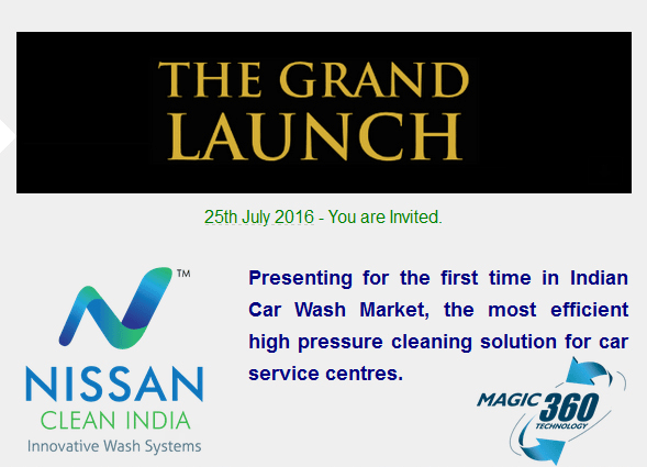 The Grand Launching Invitation Automatic Car Wash Equipment
