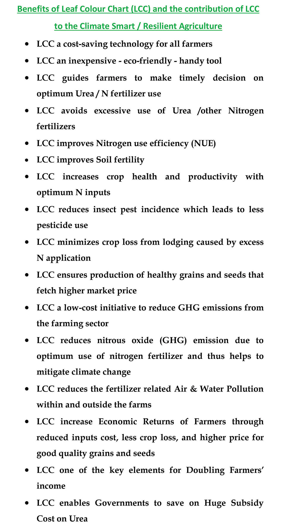 About Leaf Color Chart (LCC)
