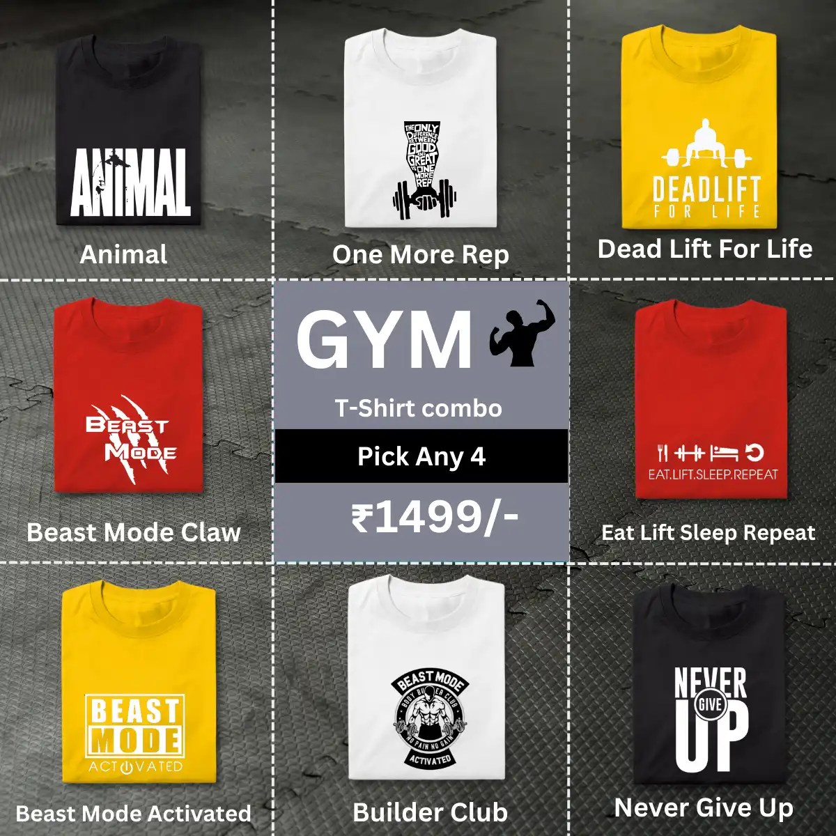 Pack Of 4 Gym Tshirt with 100 cotton tshirt Nityasoul