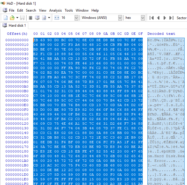 What's at 1st sector/MBR of hard disk(MBR Forensics)