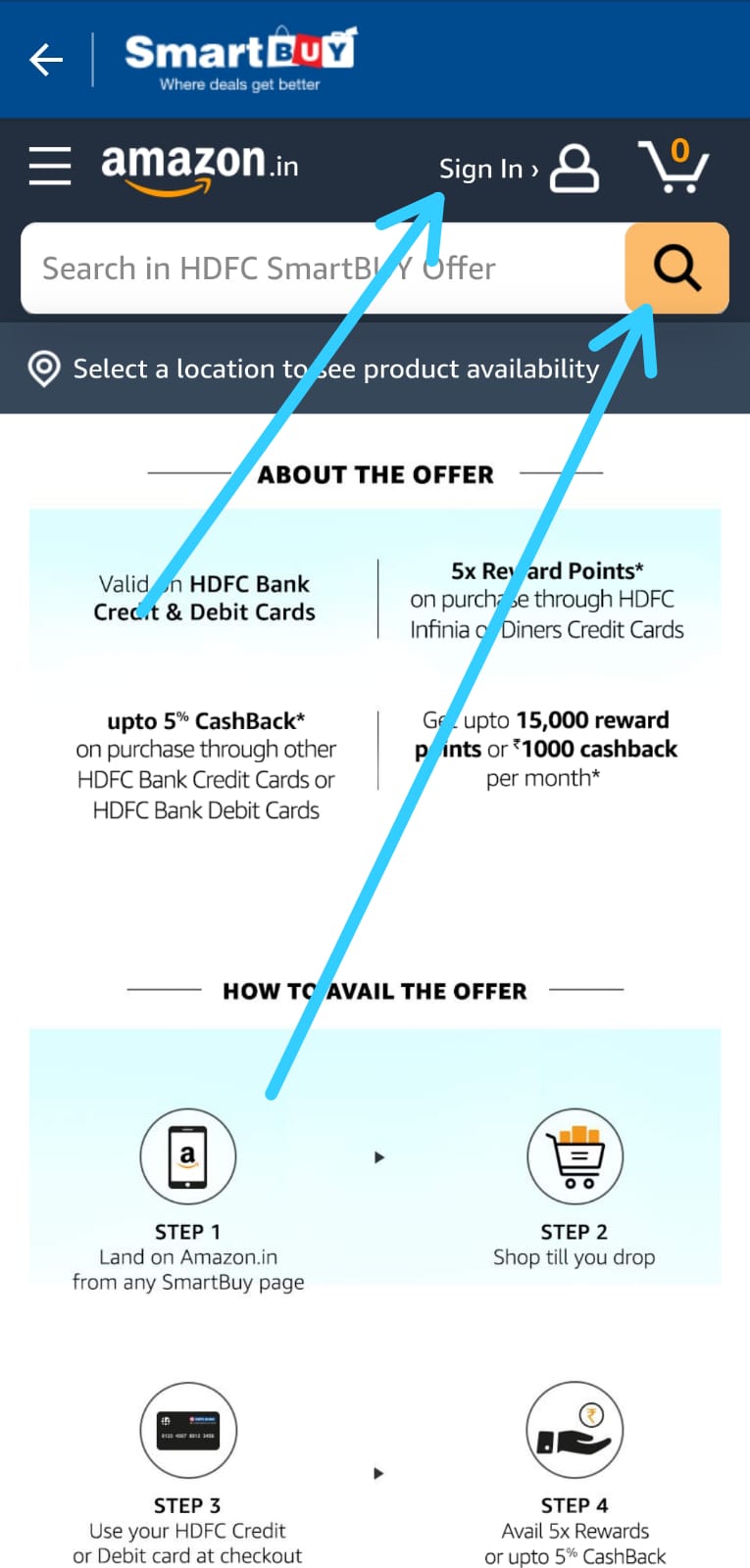 How to buy products using HDFC Smartbuy[10 Cashback on Credit & Debit