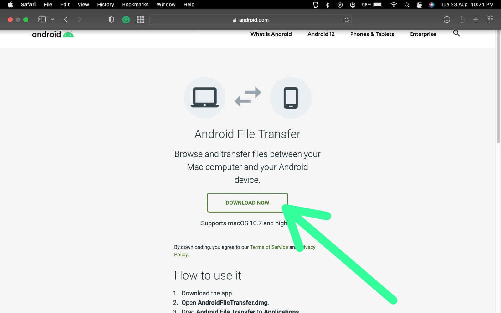 How to transfer files from mac to android phone using USB NixLoop