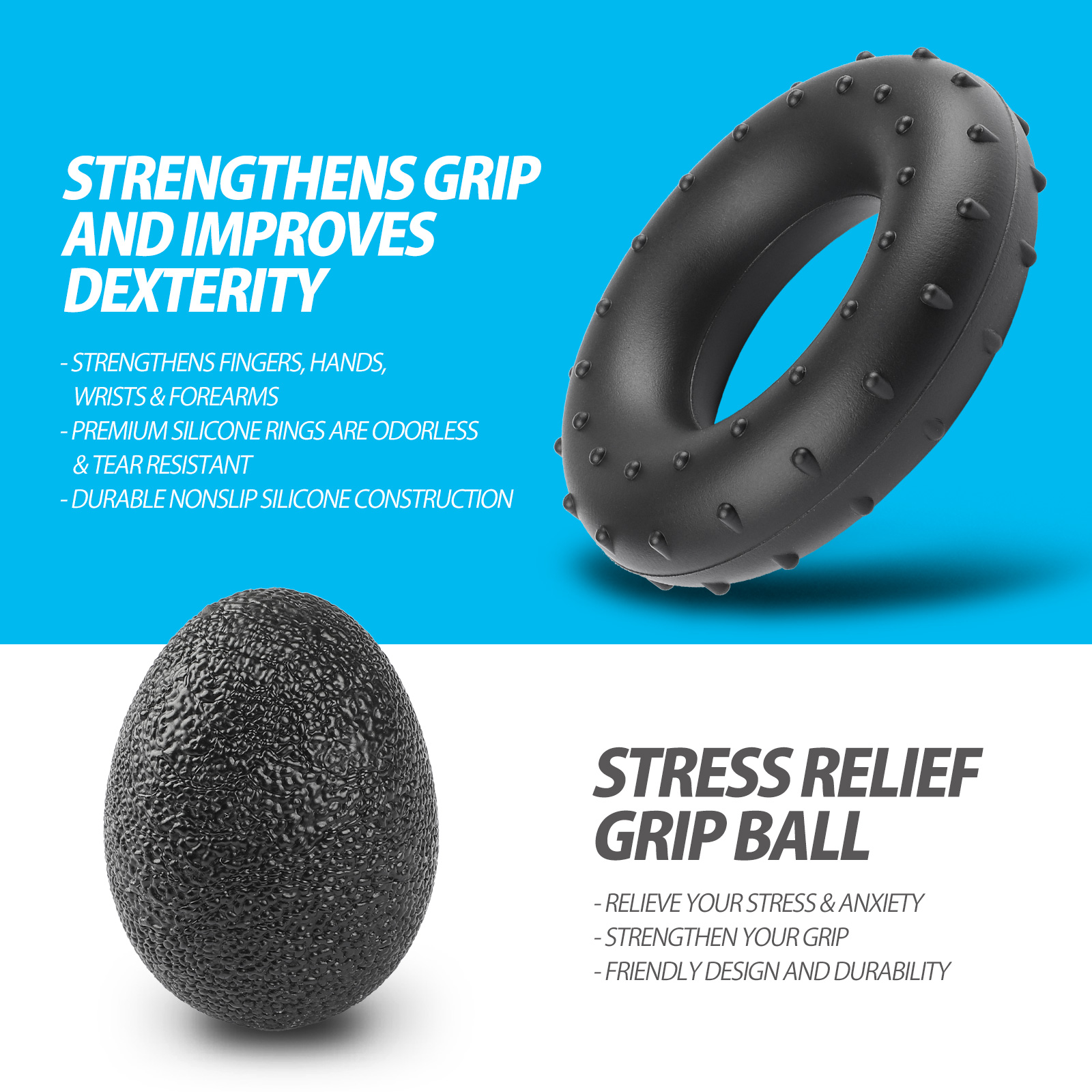 NIYIKOW Grip Strength Trainer Kit with Counter (5 Pack) NIYIKOW