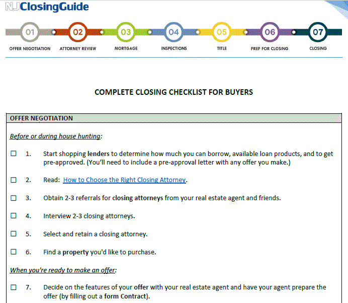 Complete Closing Checklist for NJ Buyers NJ Closing Guide