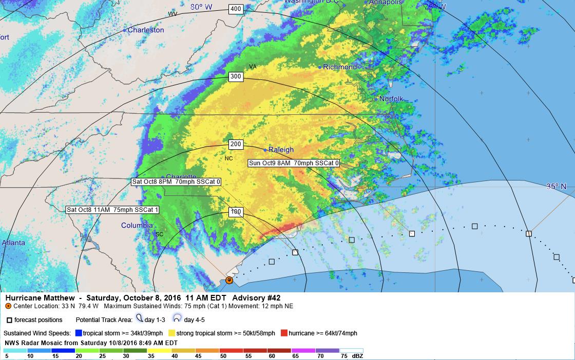Hurricane Matthew Public Advisory 42 Storm Surge Probabiliies Forecast Discussion