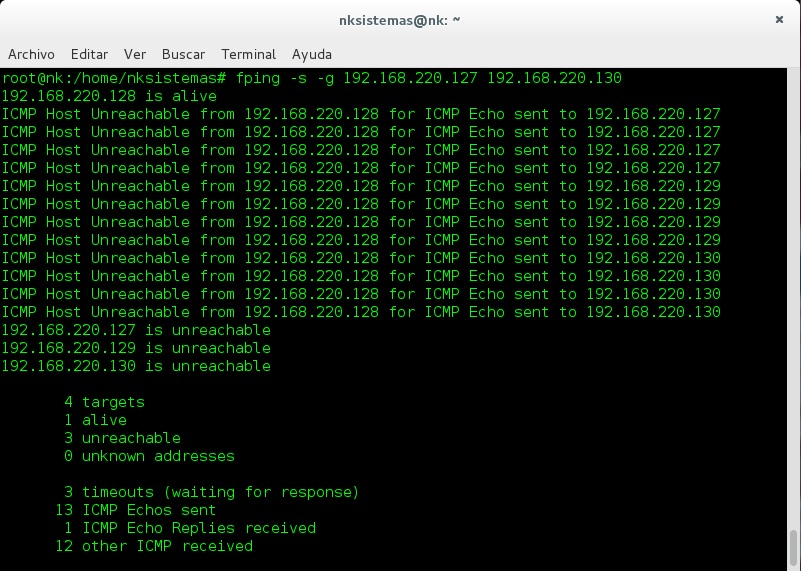 Fping alternativa al comando ping para Linux NKSistemas