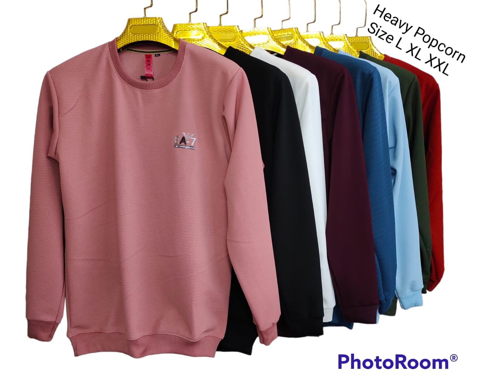 Heavy Popcorn Fabric Full Sleeve Plain TShirt