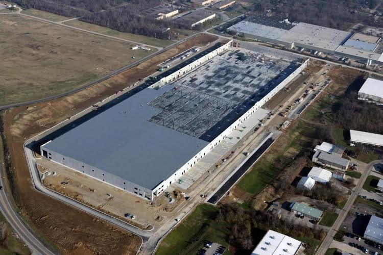 Aerial photo shows progress on massive Wayfair distribution center