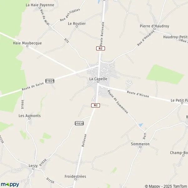 Plattegrond La Capelle kaart van La Capelle (02260) en praktische info