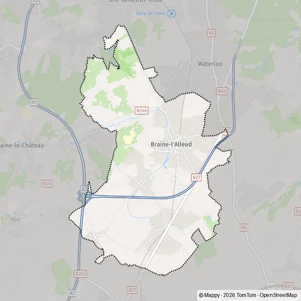 Plattegrond Brainel'Alleud kaart van Brainel'Alleud (1420) en