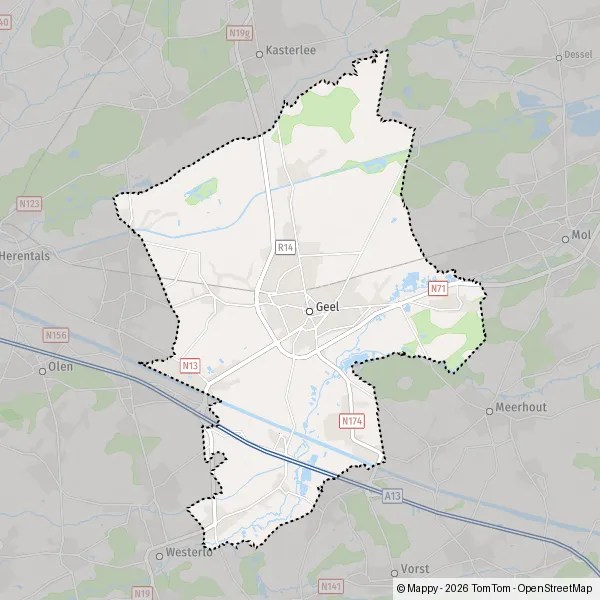 Geel Kaart Belgie Plattegrond Geel kaart van Geel (2440) en praktische info