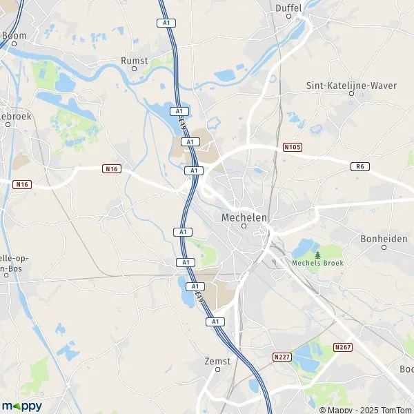 Kaart Mechelen En Omgeving Plattegrond Mechelen kaart van Mechelen (2800) en praktische info