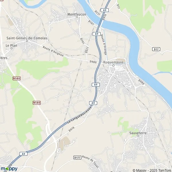 Plattegrond Roquemaure kaart van Roquemaure (30150) en praktische info