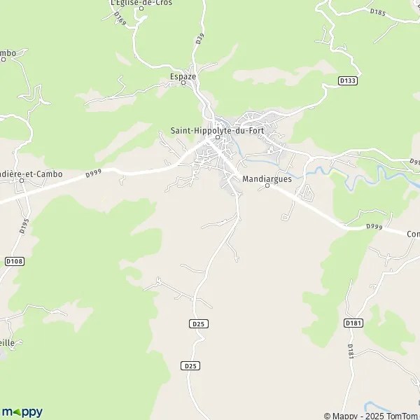 Plattegrond SaintHippolyteduFort kaart van SaintHippolyteduFort