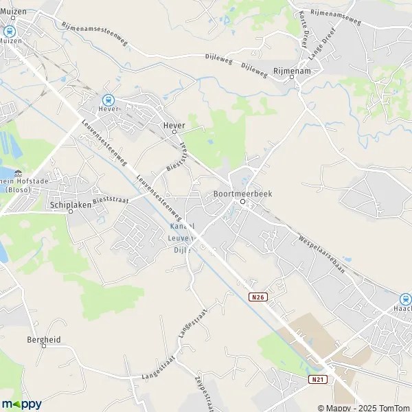 Plattegrond Boortmeerbeek kaart van Boortmeerbeek (3190) en