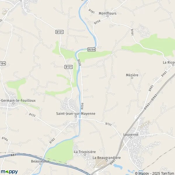 Plattegrond SaintJeansurMayenne kaart van SaintJeansurMayenne (53240) en praktische info