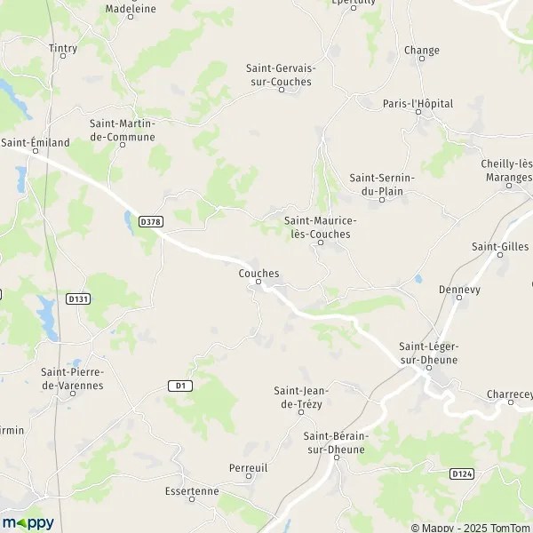 Plattegrond Couches kaart van Couches (71490) en praktische info