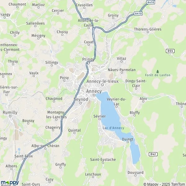 Plattegrond Annecy kaart van Annecy (74000) en praktische info