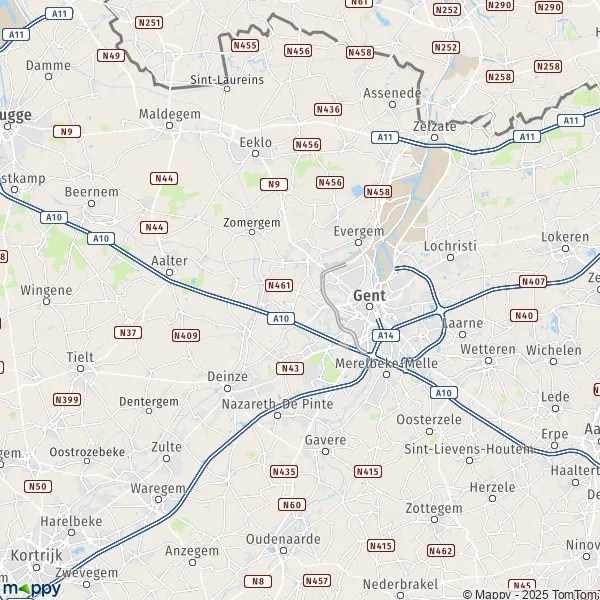 Plattegrond Gent kaart van Gent en praktische info Mappy