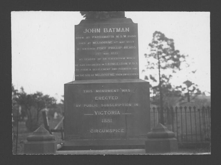 Digital Collections Pictures [Monument of John Batman at the Old