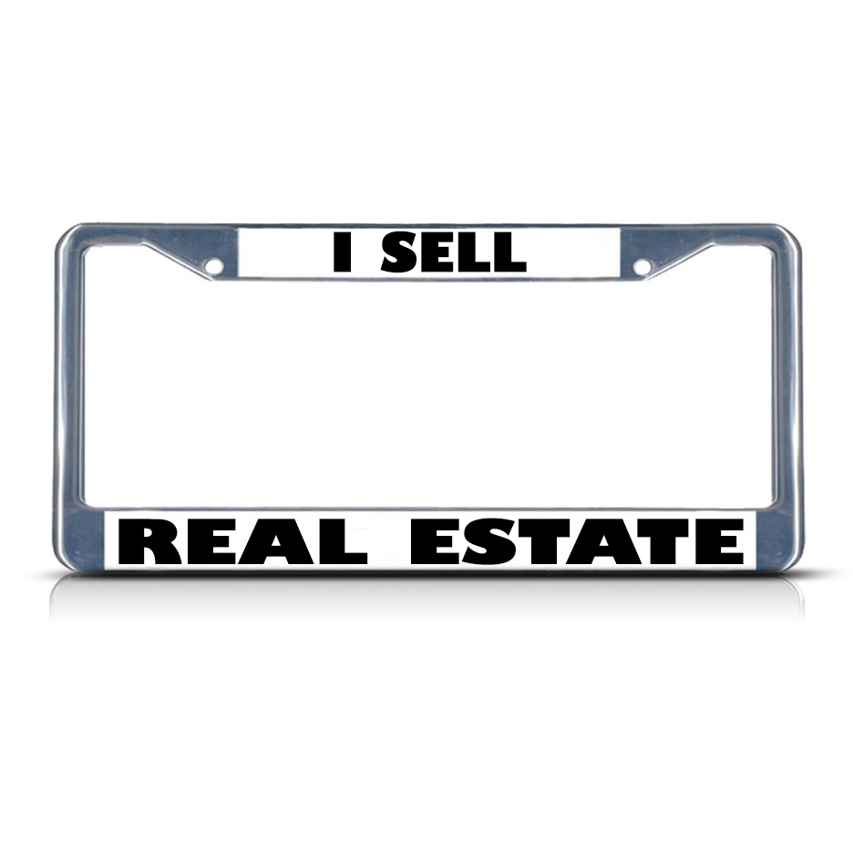 Gold Plated Hip Hop Pendants Real Estate License Plate Frames