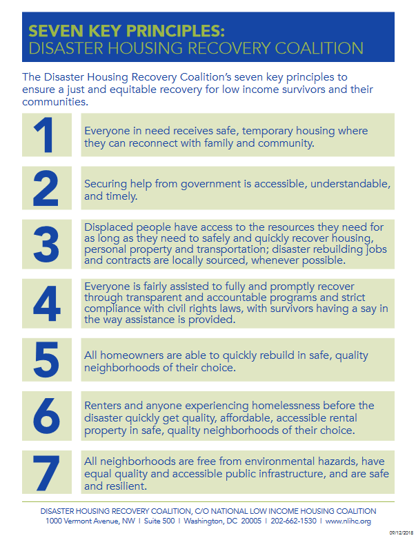 Disaster Housing Recovery National Low Housing Coalition