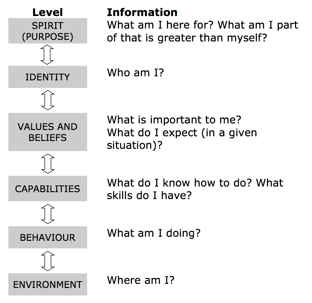 Levels of Change The NLP 'Logical Levels' Model