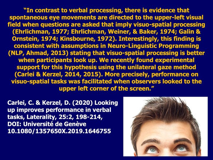 Research Support For NLP Eye Accessing Cues