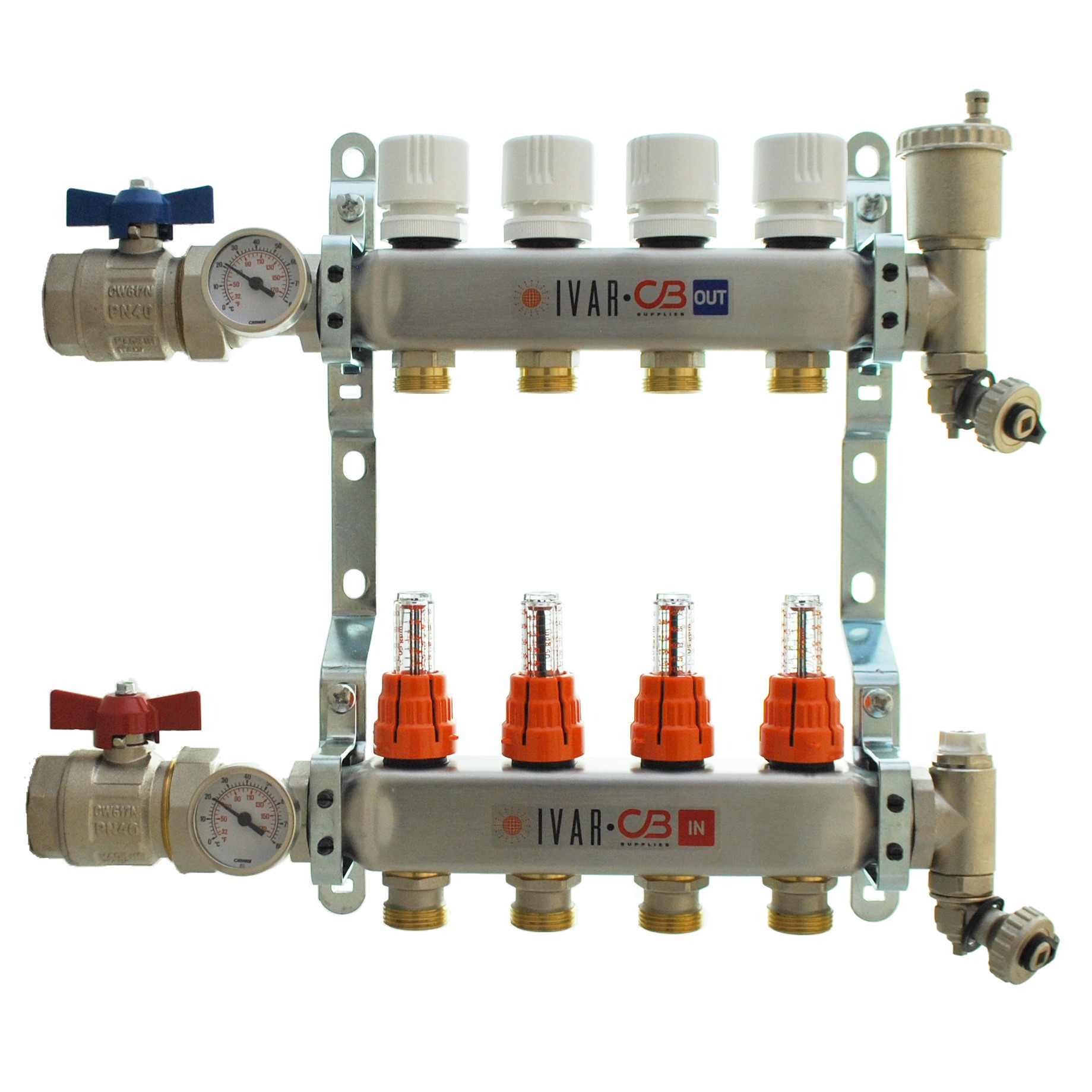 1 IVAR Stainless Steel Hydronic Manifold for Radiant Floor Heating 4
