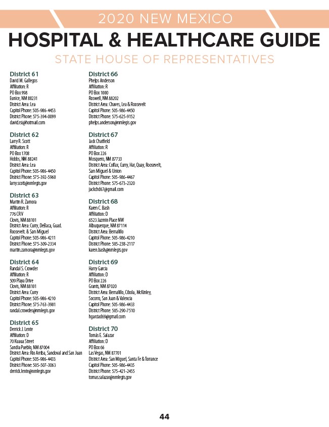 2020 New Mexico Hospital & Healthcare Guide Page 46