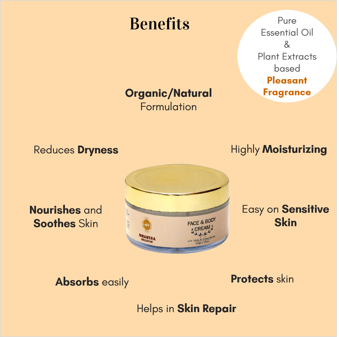 NMantra Bellevue Face & Body Cream for Dry Skin with Shea & Cocoa