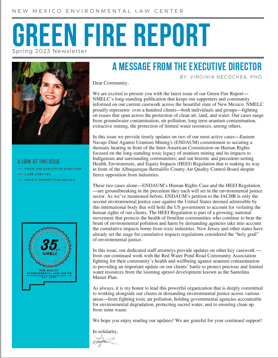 Newsletters New Mexico Environmental Law Center