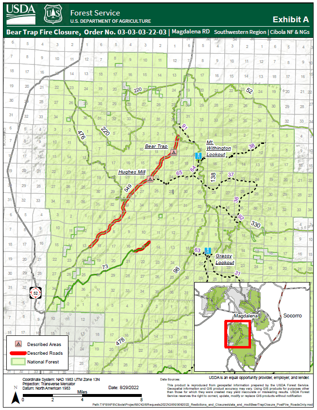  Bear Trap Fire Area and Road ClosuresNM Fire Info
