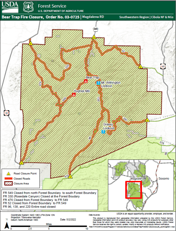  Bear Trap Fire Area and Road Closure OrderNM Fire Info